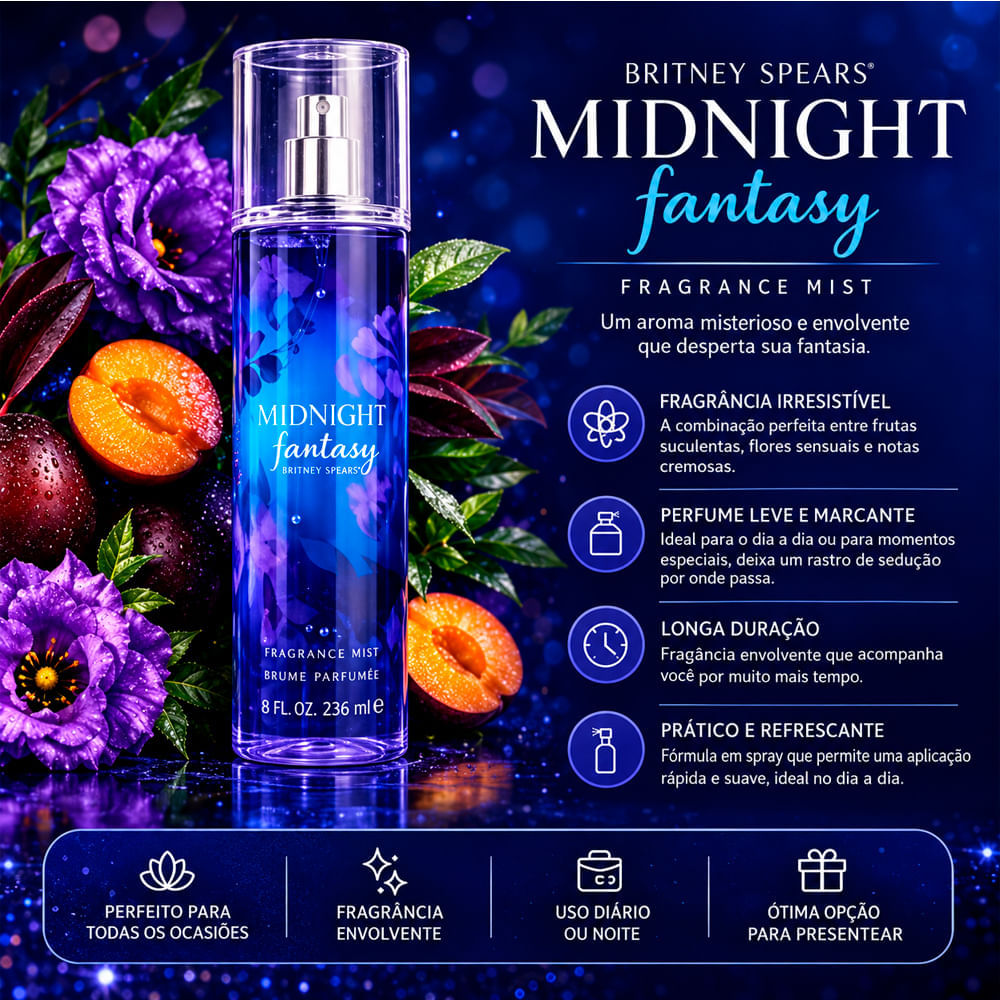 Body Splash Midnight Fantasy Britney Spears 236ml