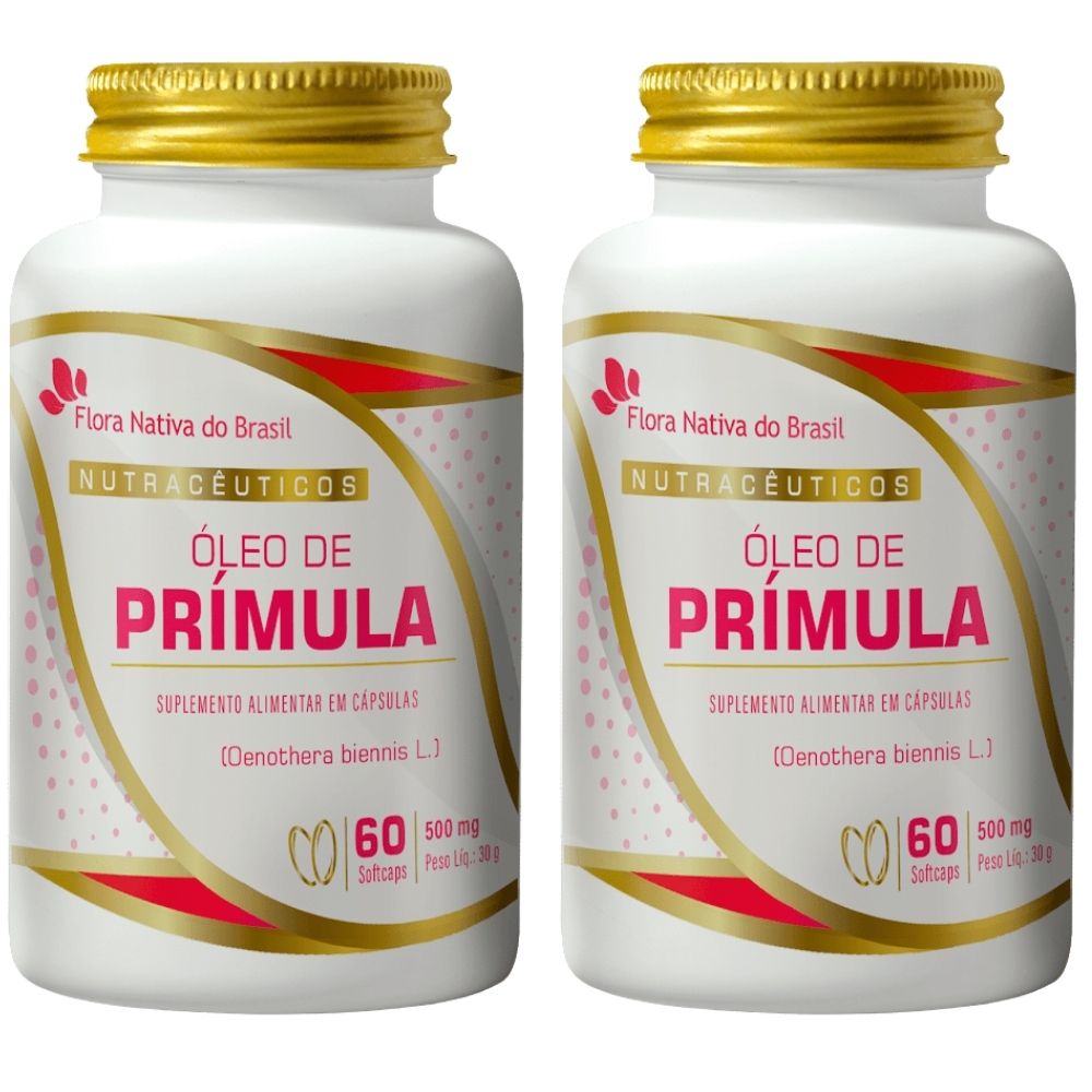 Kit 2 Óleo de Prímula Flora Nativa 500mg 60 Cápsulas