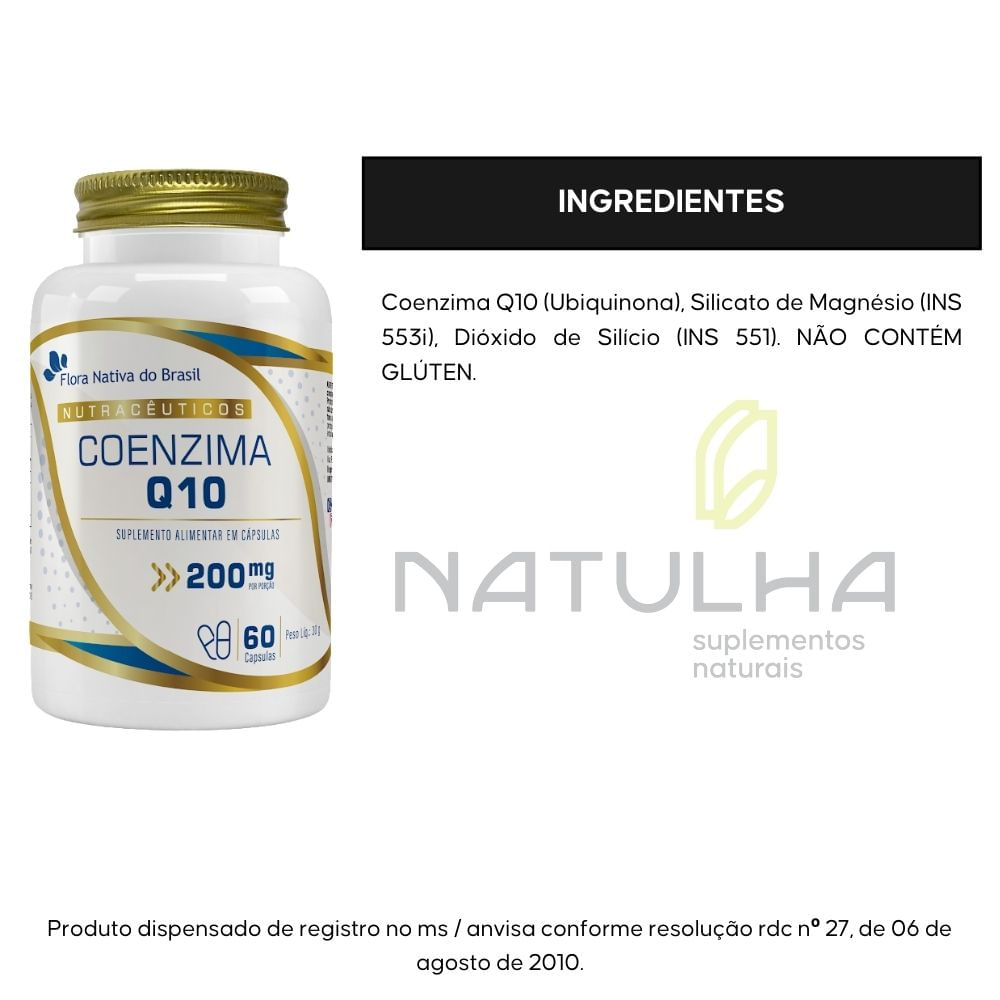 Kit 3 Coenzima Q10 Flora Nativa 200mg 60 Cápsulas