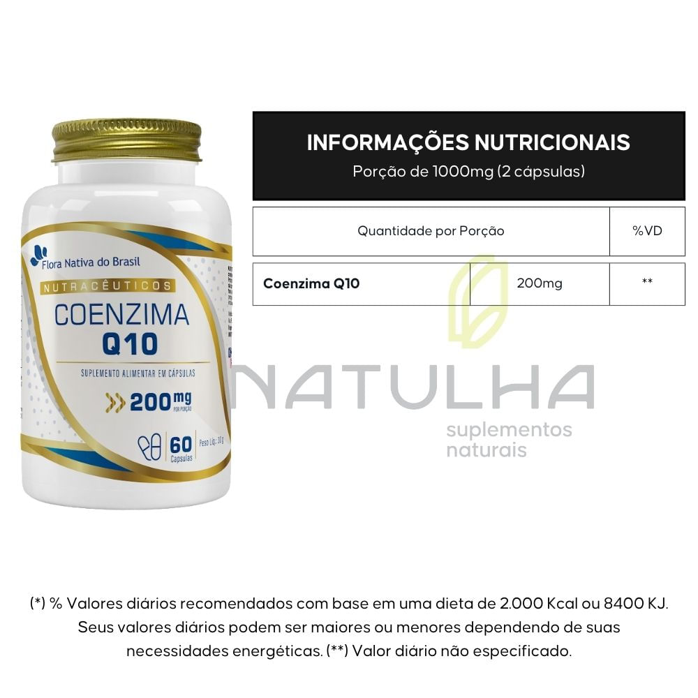 Kit 2 Coenzima Q10 Flora Nativa 200mg 60 Cápsulas