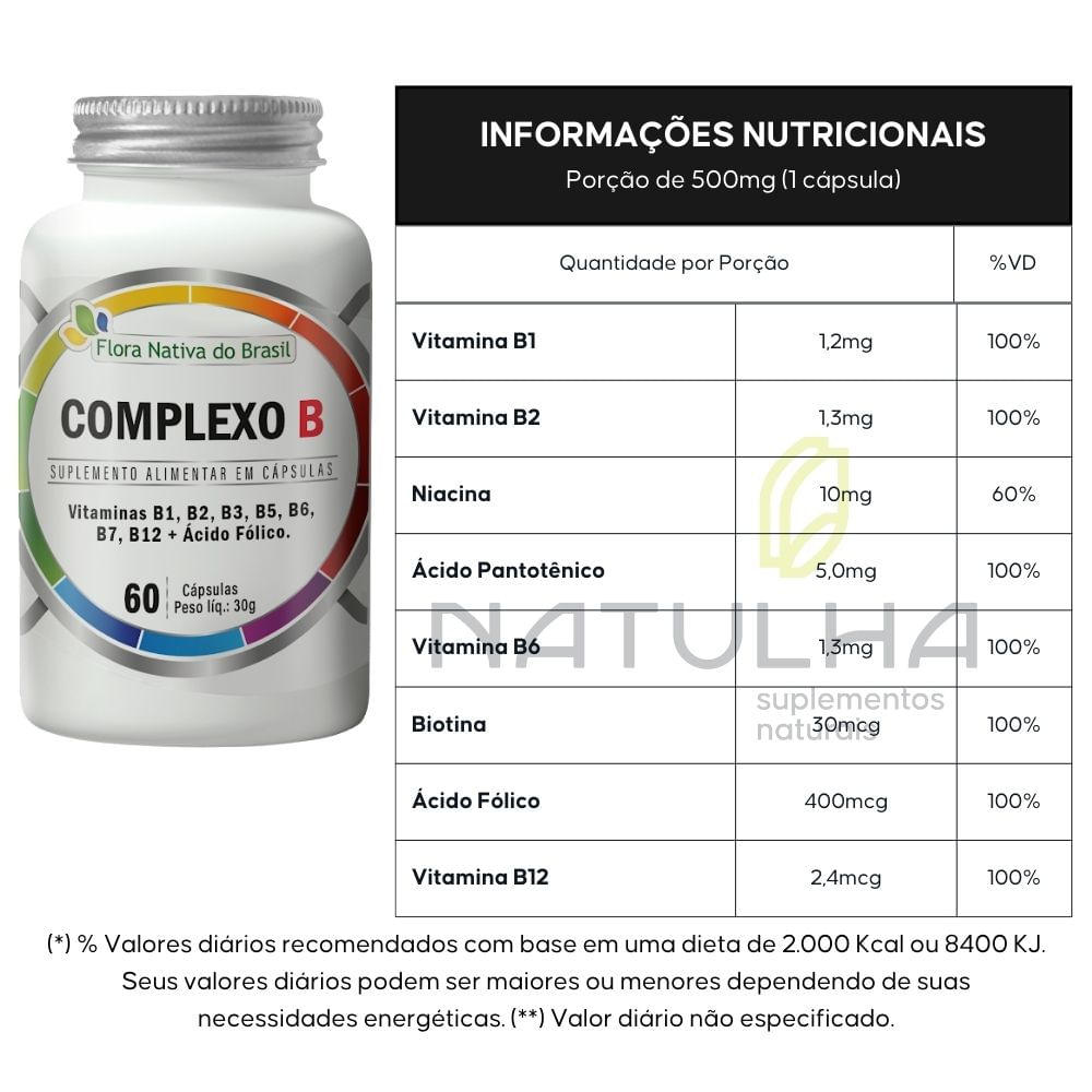 Kit 2 Complexo B Flora Nativa 60 Cápsulas