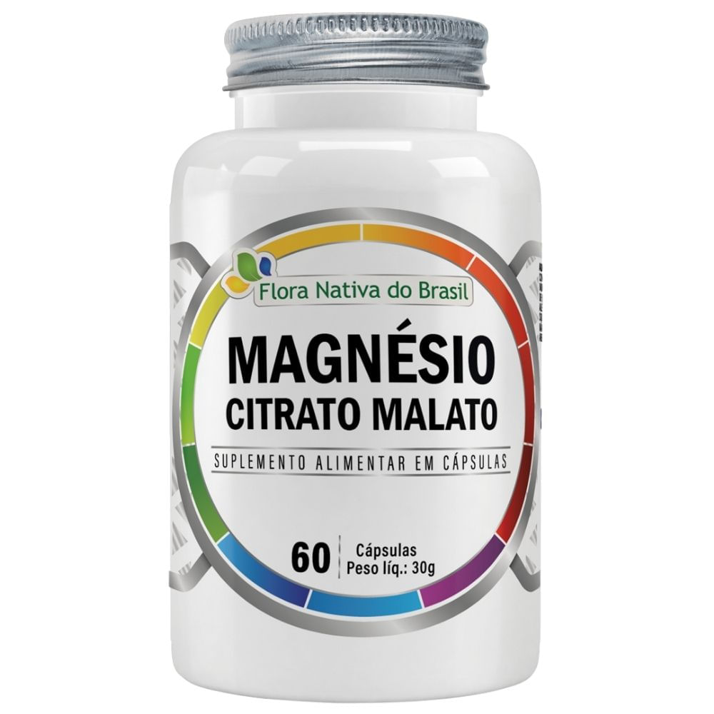 Kit 2 Magnésio Citrato Malato Flora Nativa 60 Cápsulas