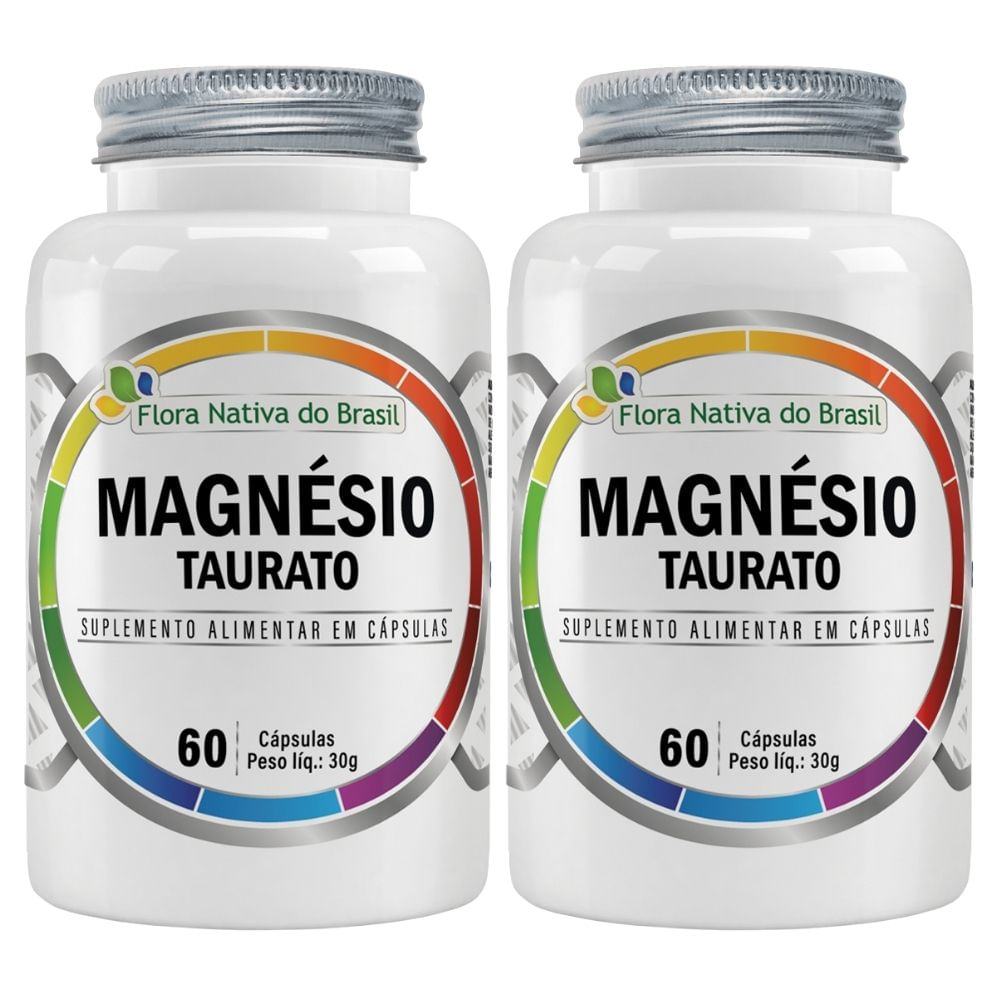 Kit 2 Magnésio Taurato Flora Nativa 60 Cápsulas