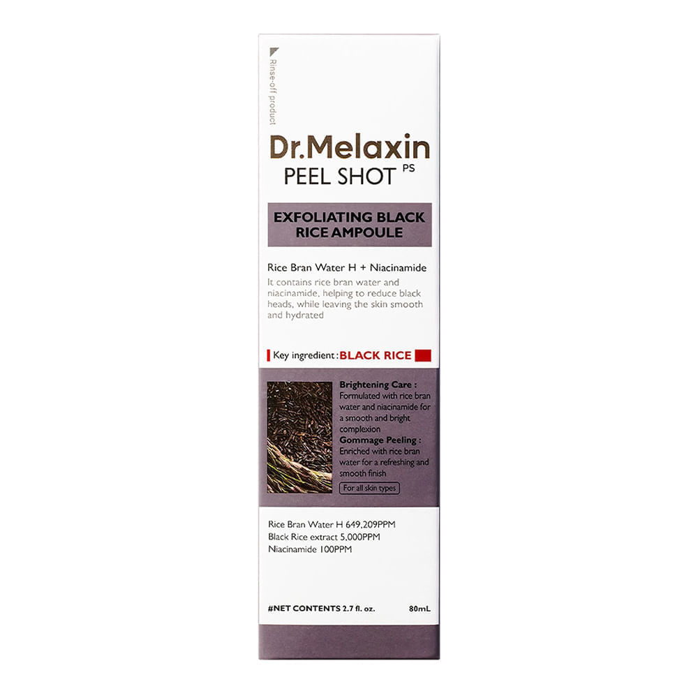 Ampola Esfoliante Facial Peel Shot Exfoliating Black Rice Ampoule Dr. Melaxin 80ml