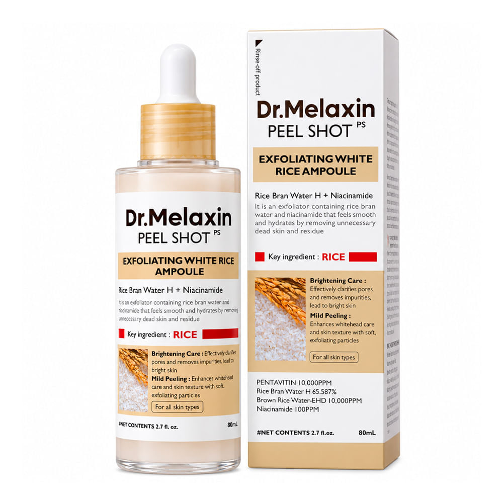 Ampola Esfoliante Facial Peel Shot Exfoliating White Rice Ampoule Dr. Melaxin 80ml