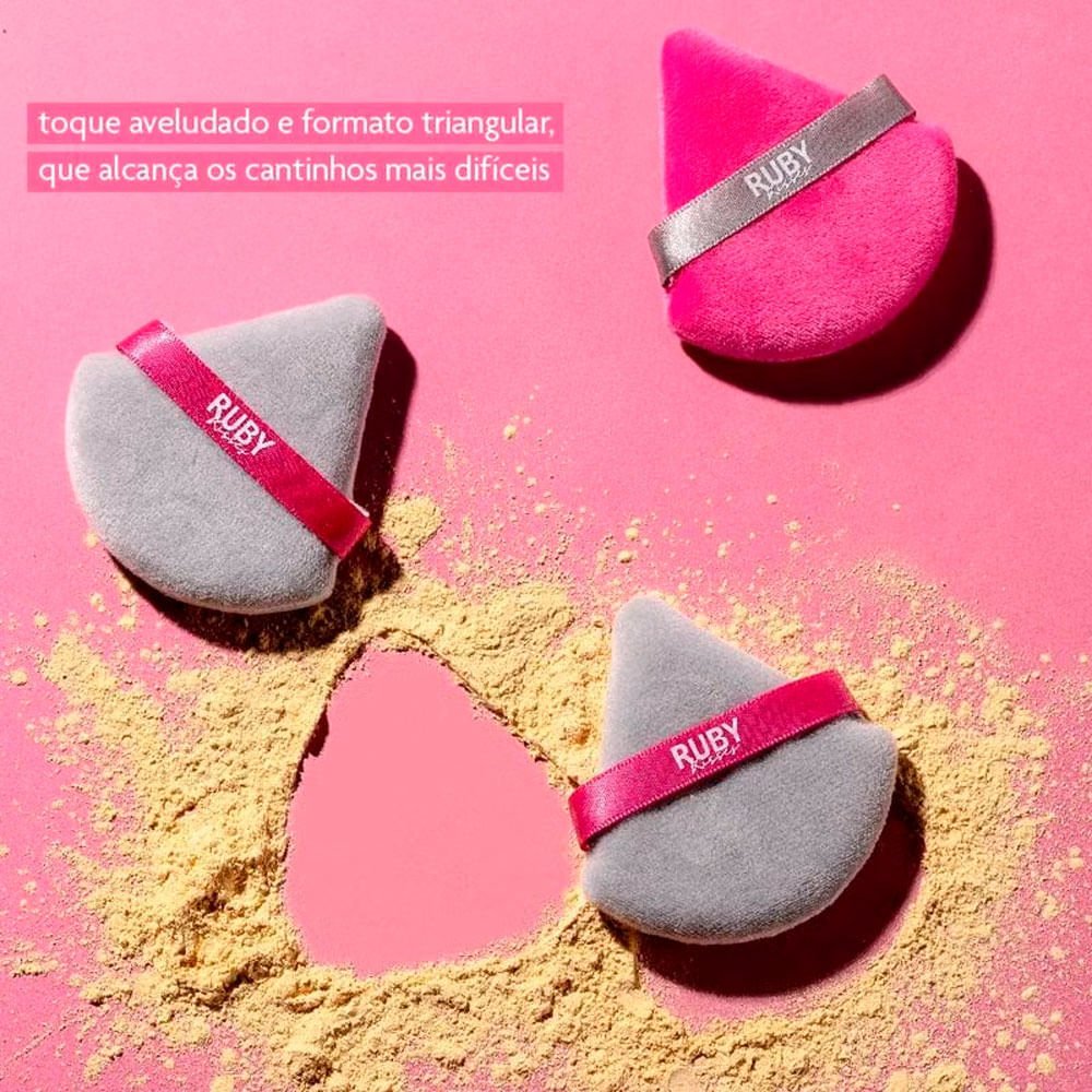 Esponja Puff Para Pó Triangular Ruby Kisses 1 Unidade