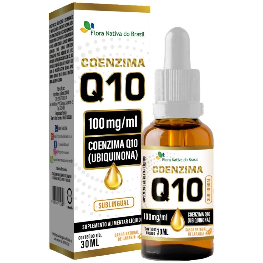 Kit 2 Coenzima Q10 Sublingual Em Gotas Flora Nativa Sabor Laranja 30ml