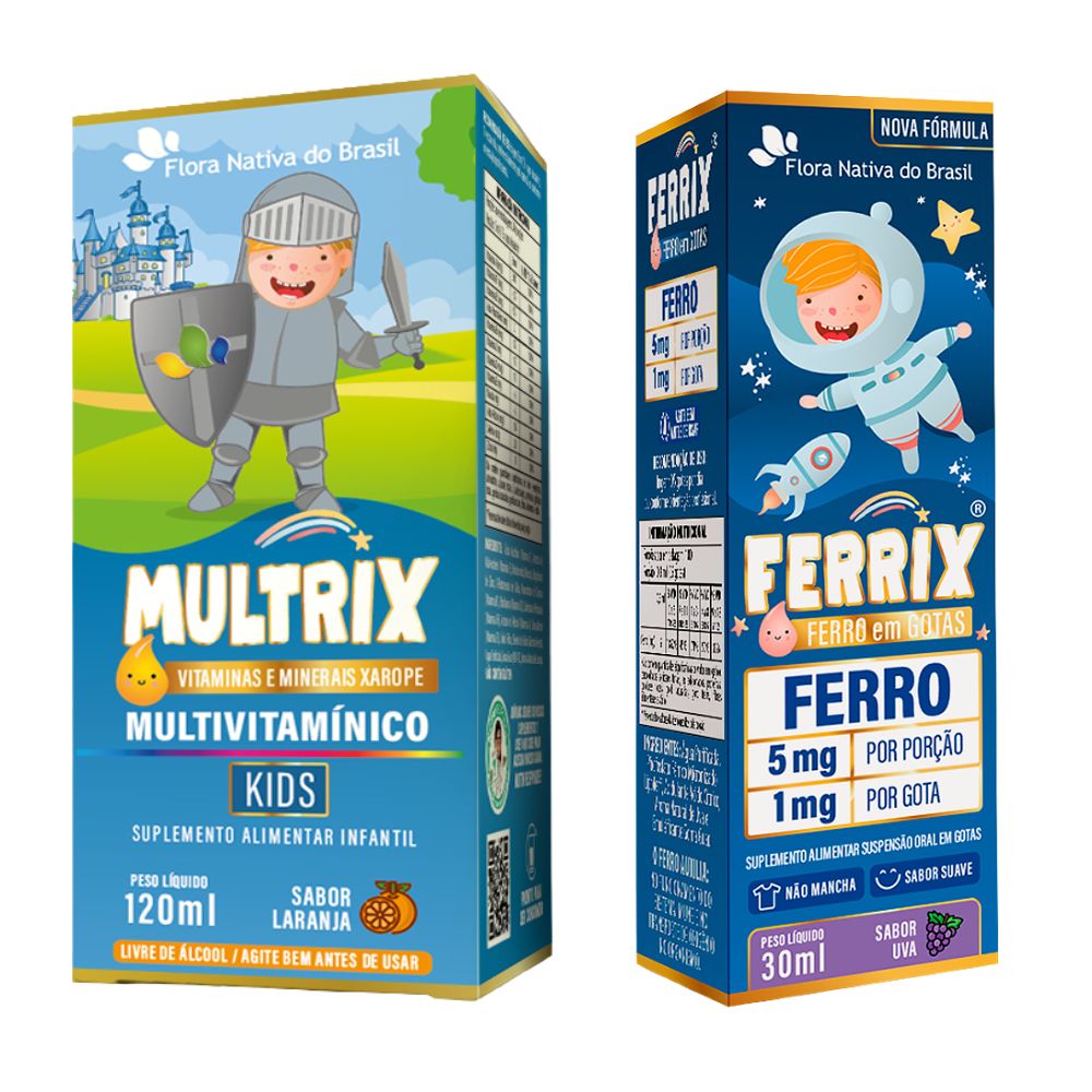 Kit Flora Nativa Multrix Laranja + Ferrix Uva