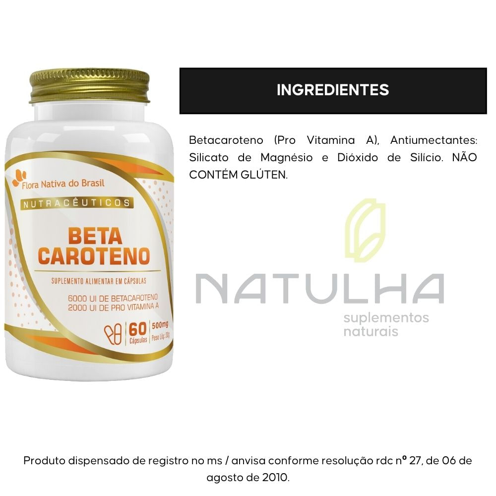 Kit 3 Beta Caroteno Flora Nativa 60 Cápsulas