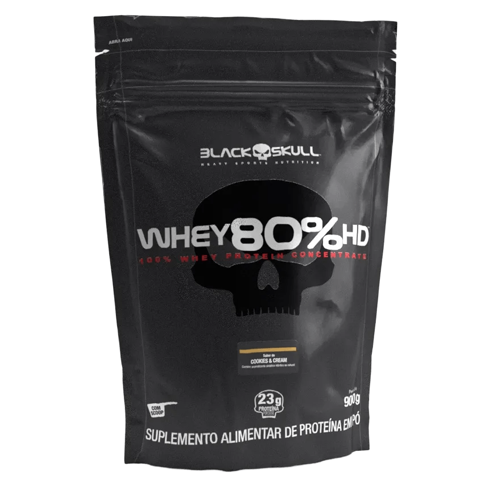 Whey Protein Concentrado 80% Hd Refil Black Skull Cookies 900g