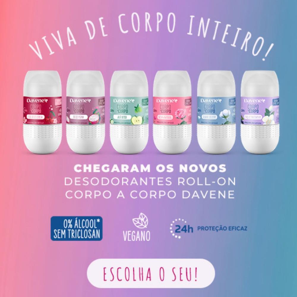 Desodorante Roll-On Antiperspirante Corpo a Corpo Doce Pitaya Davene 50ml