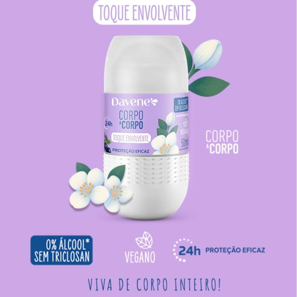 Desodorante Roll On Antipers Corpo a Corpo Envolvente Davene 50ml
