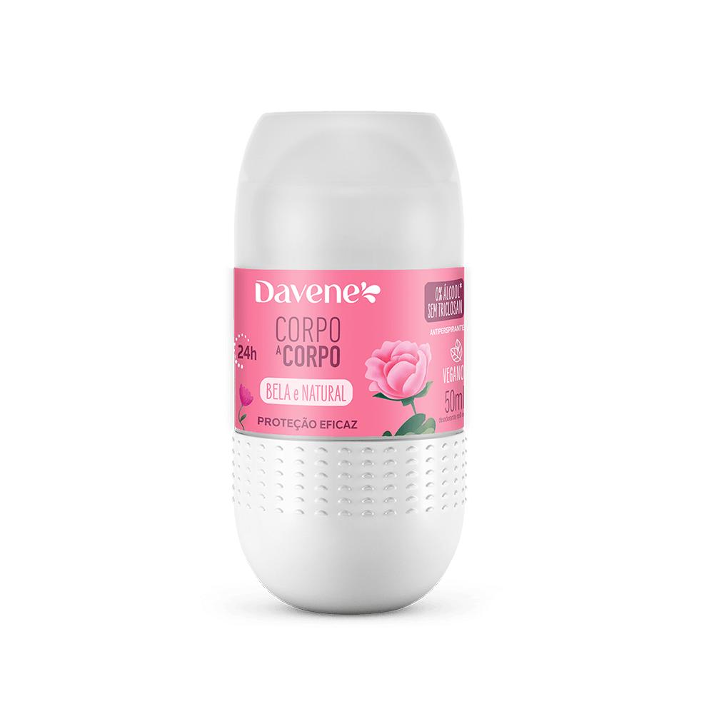 Desodorante Roll On Antiperspirante Corpo A Corpo Bela E Natural Davene 50ml