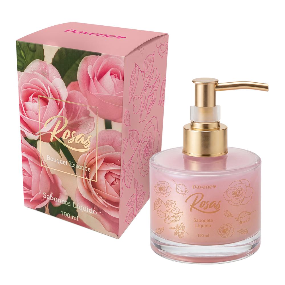 Sabonete Líquido Rosas Rosa Bouquet Essence Davene 190ml