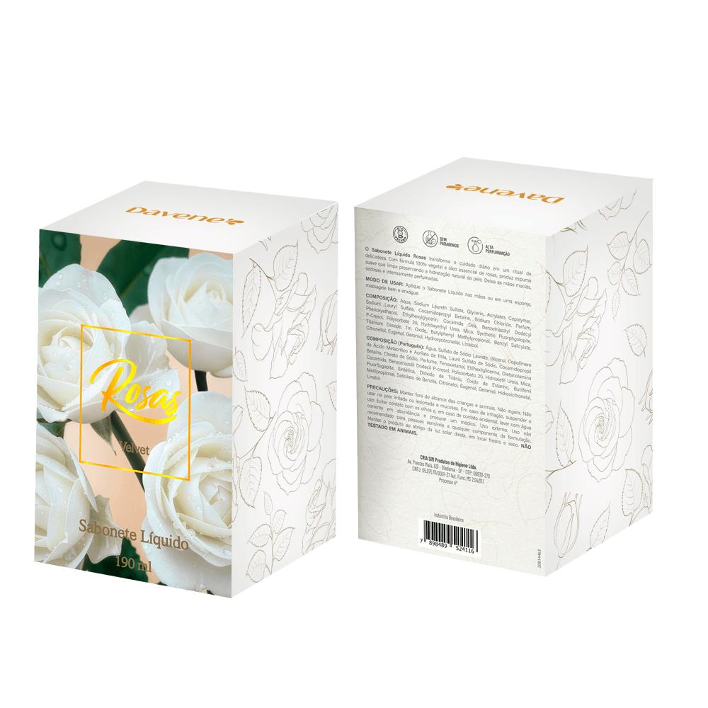 Sabonete Líquido Rosas Brancas Velvet Davene 190ml
