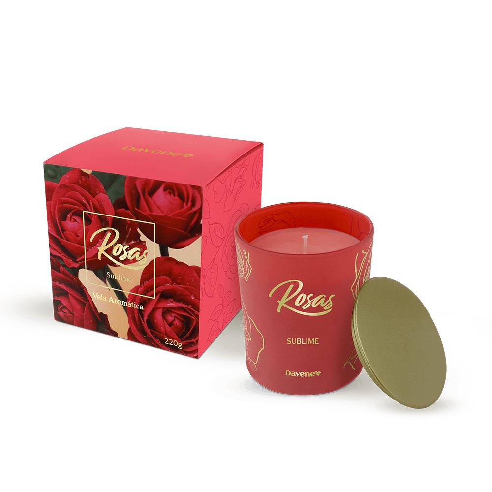 Vela Aromática Rosas Sublime Davene 220g