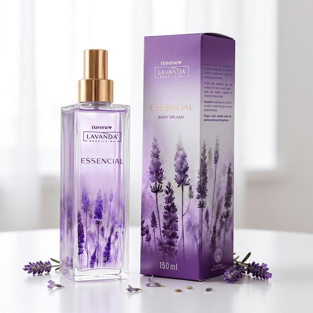 Body Splash Essencial Lavanda Brasileira Davene 150ml