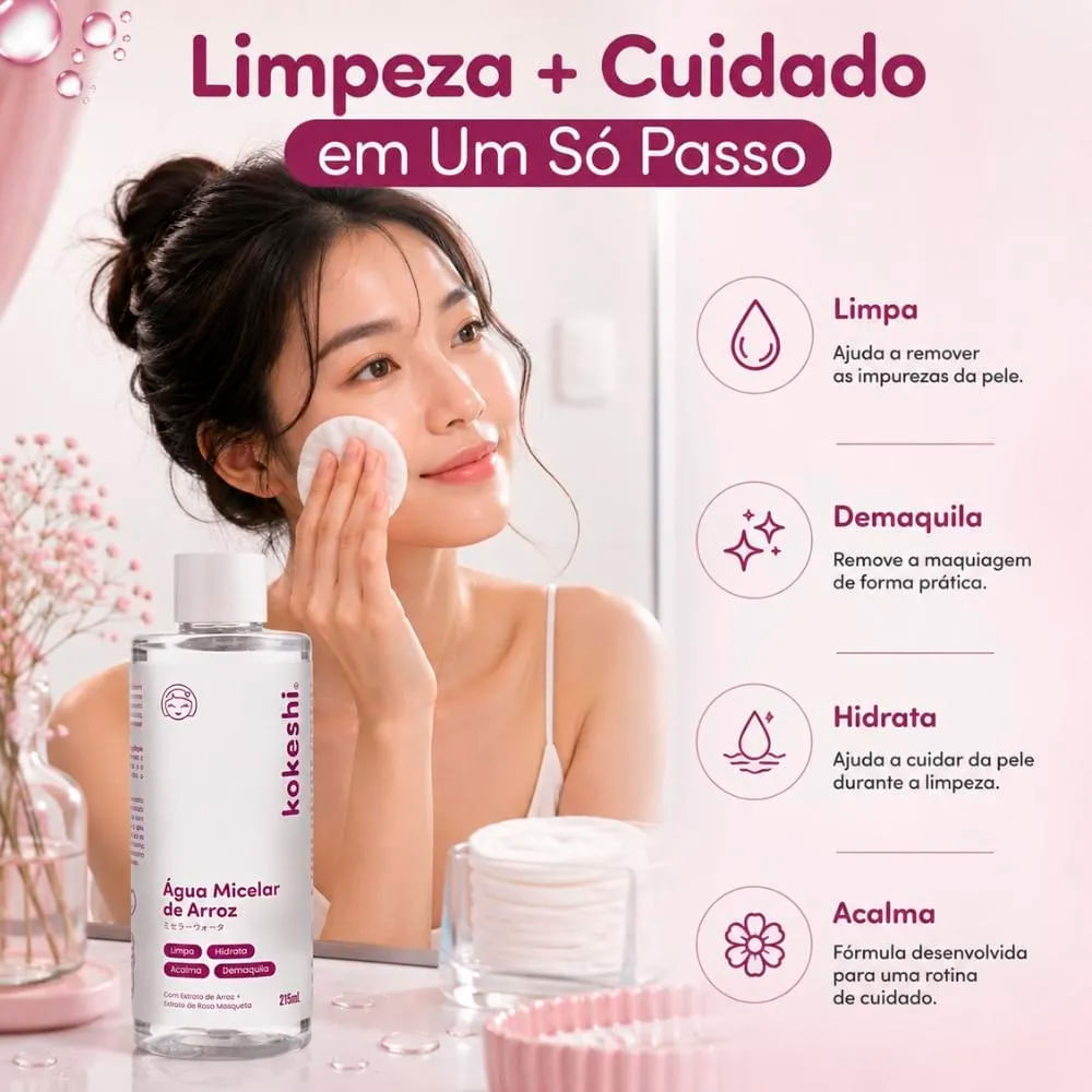 Água Micelar De Arroz Kokeshi 215ml