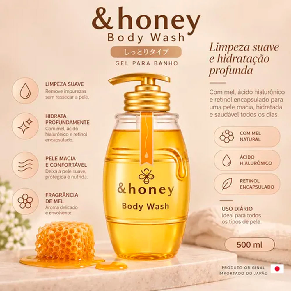 Gel De Banho Melty Moist Body Wash Ehoney 500ml