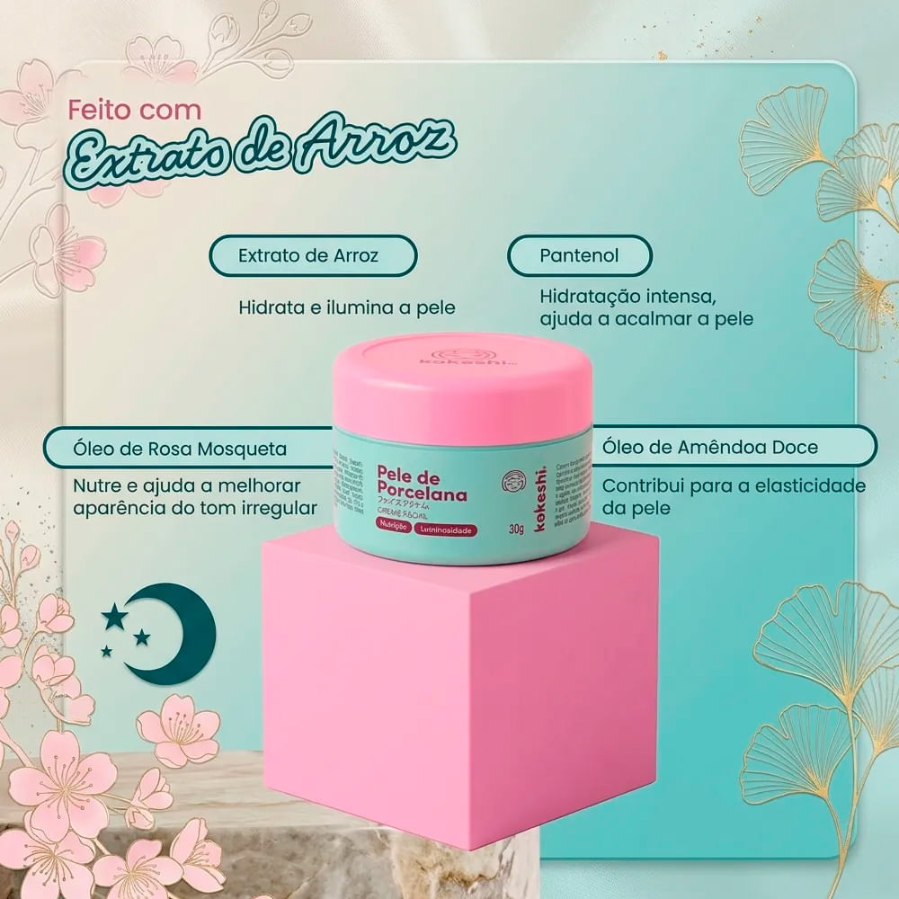 Hidratante Facial Pele de Porcelana Kokeshi 30g