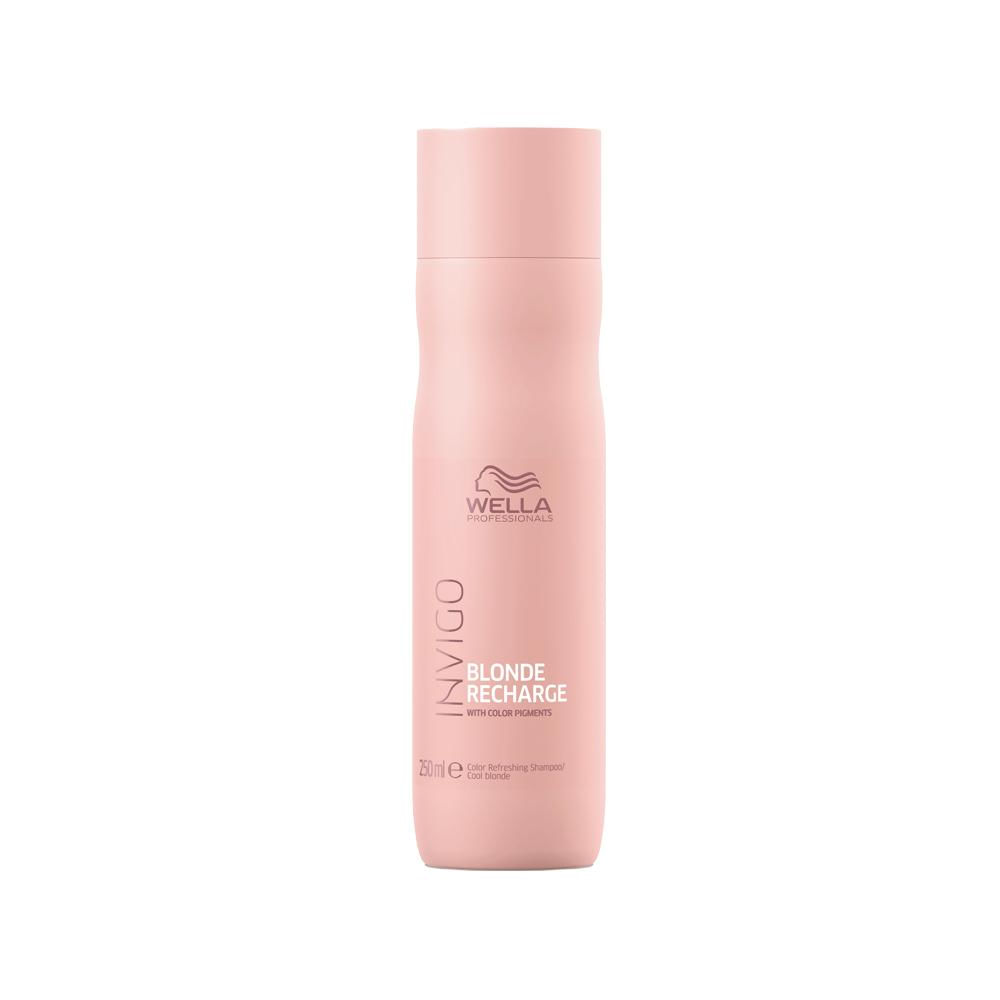Kit Wella Professionals Shampoo Invigo Cool Blonde Recharge 250ml + Óleo Capilar Oil Reflections 30ml