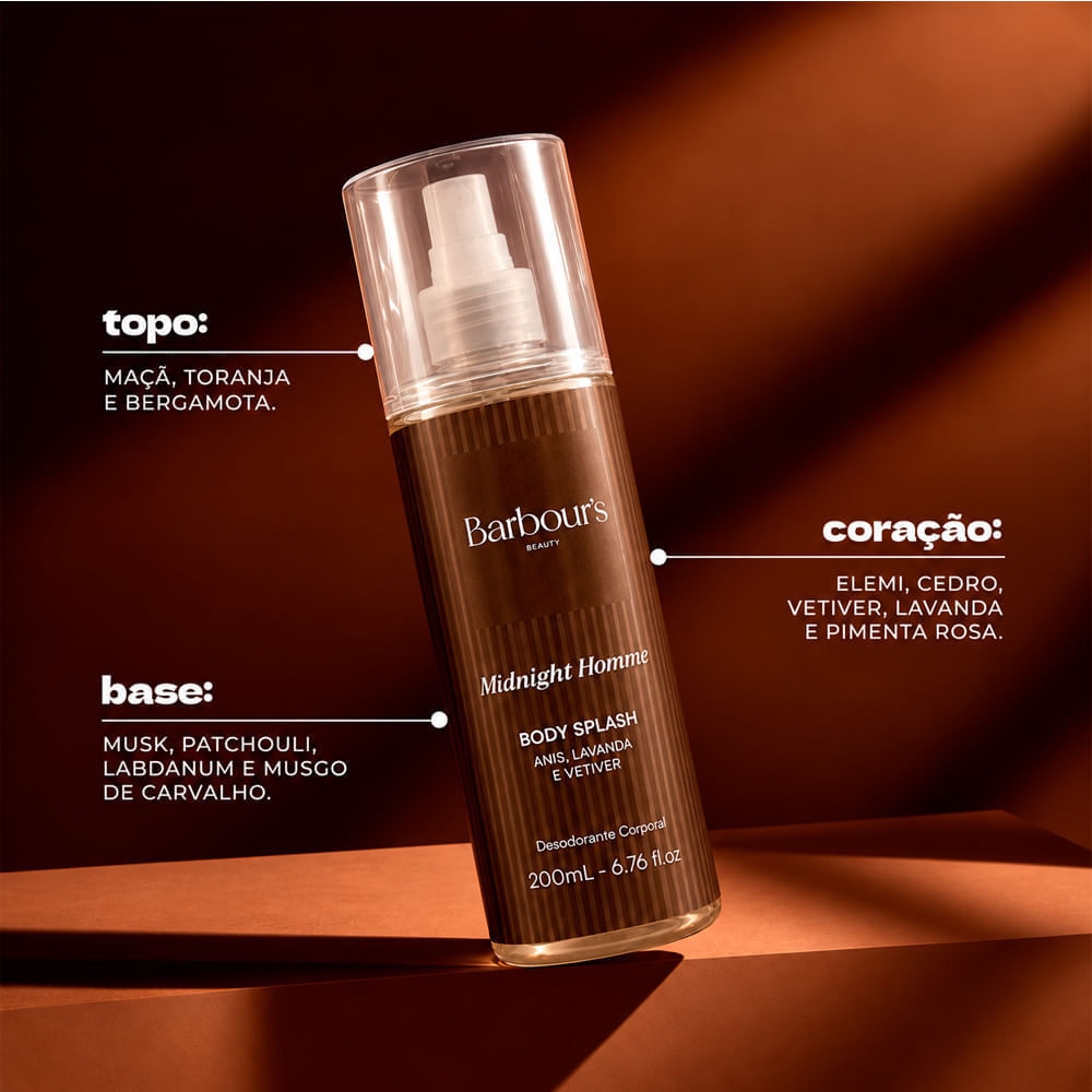 Body Splash Midnight Homme Barbour's Beauty 200ml