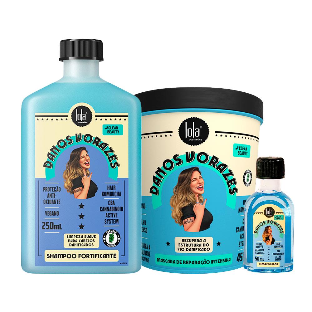 Kit Danos Vorazes Lola Shampoo 250ml + Máscara 450g + Óleo 50ml