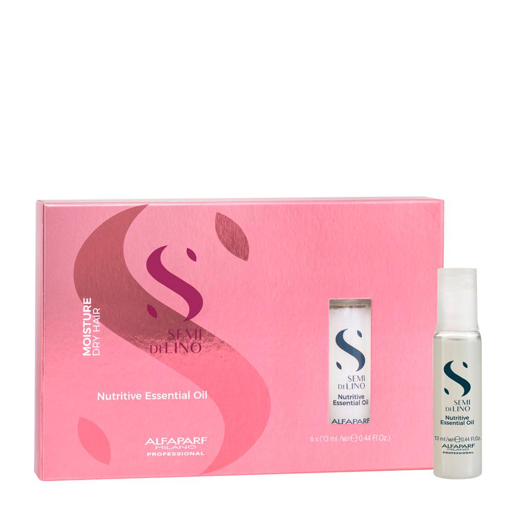 Kit Ampola de Tratamento Semi di Lino Nutritive Essencial Oil Alfaparf Milano 13ml 6 Unidades