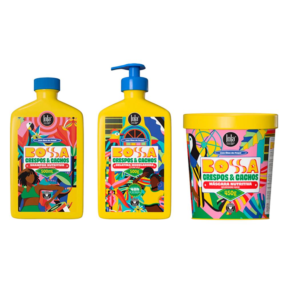 Kit Bossa Lola From Rio Shampoo 500ml + Máscara 450g + Gelatina 500g