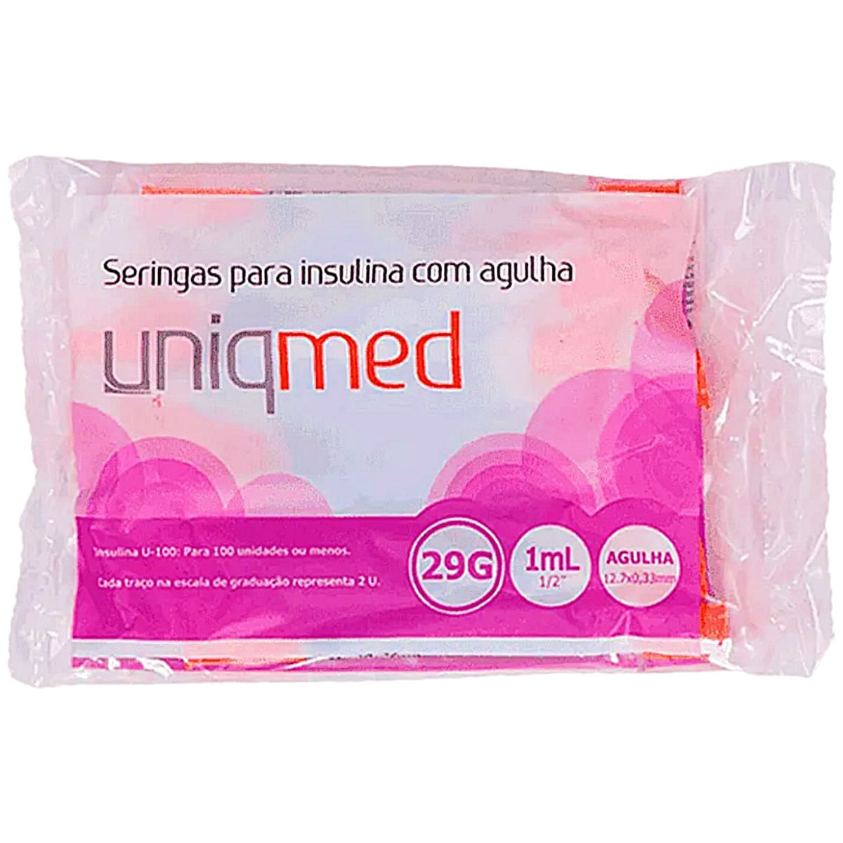Kit 10 seringas Insulina Uniqmed 1ml 12,7x0,33mm 29G