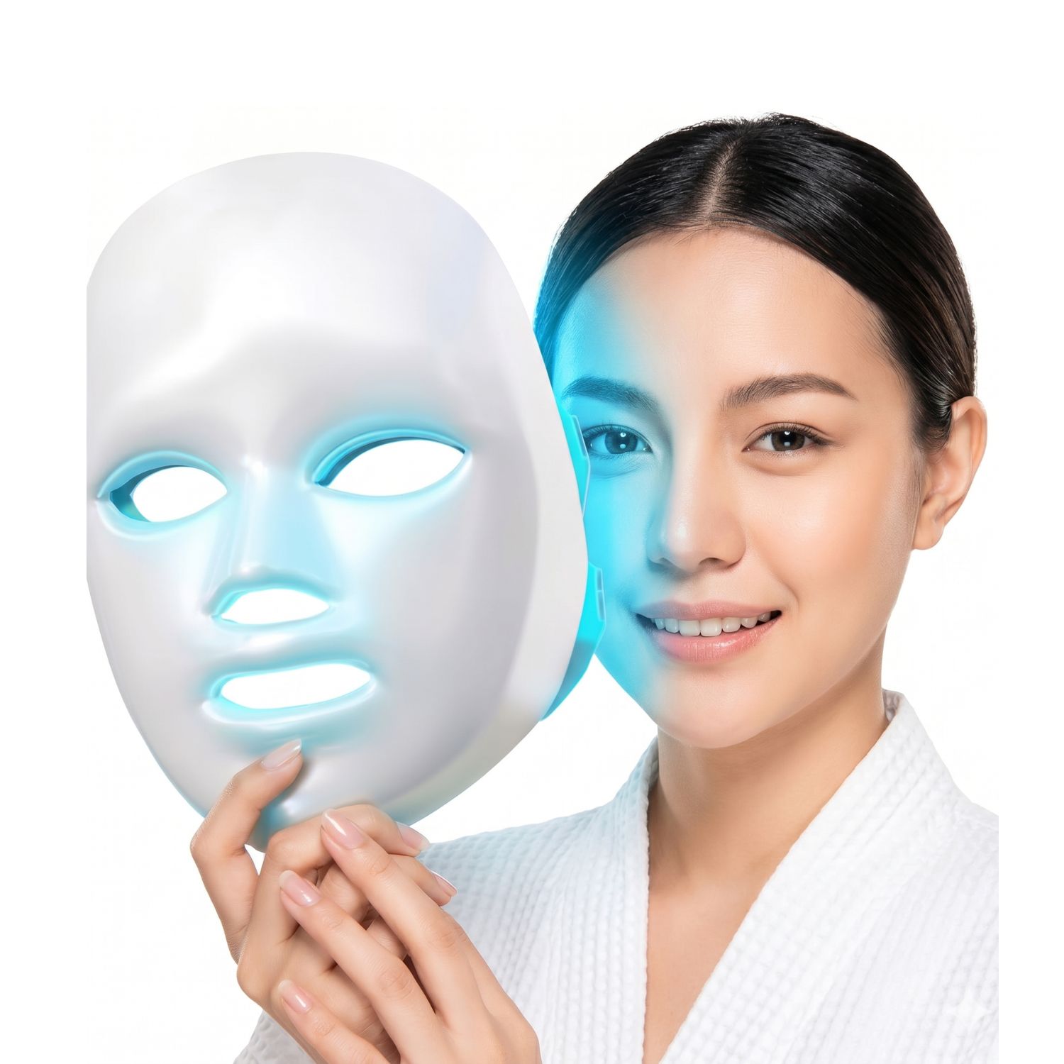 Máscara Facial LED 7 Cores Fotón Leve Recarregável