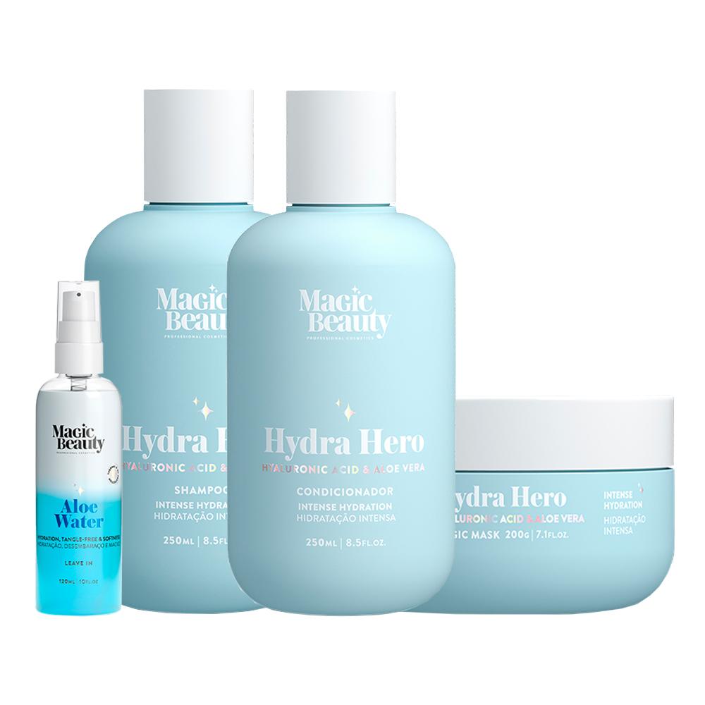 Kit Hydra Hero Magic Beauty Shampoo 250ml + Condicionador 250ml + Máscara 200g + Leave-In 120ml