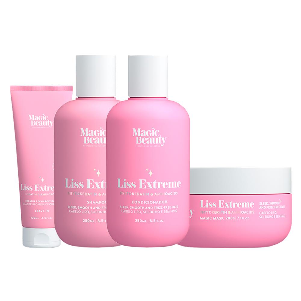 Kit Liss Extreme Magic Beauty Shampoo 250ml + Condicionador 250ml + Máscara 200g + Selador De Queratina 120ml