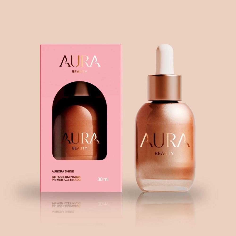Gotas Iluminador Prime Acetinado Aura Beauty Aurora Shine 30ml