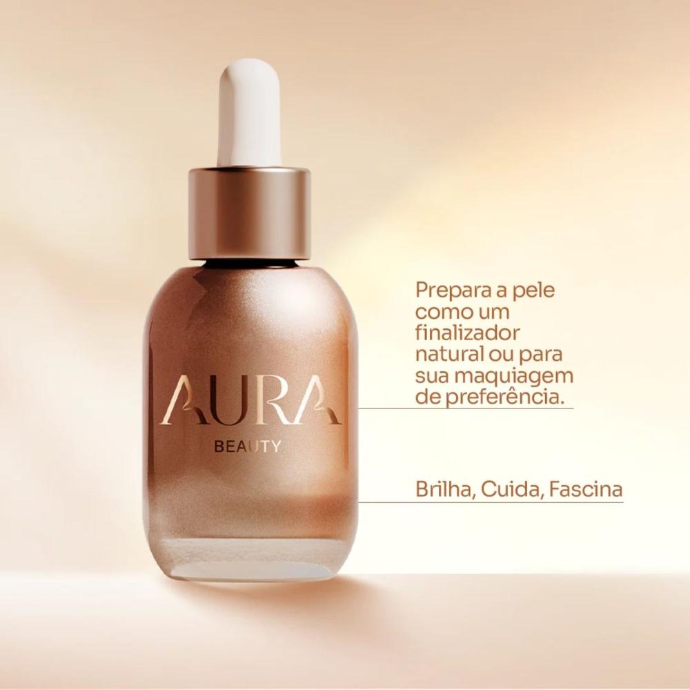 Gotas Iluminador Prime Acetinado Aura Beauty Aurora Shine 30ml
