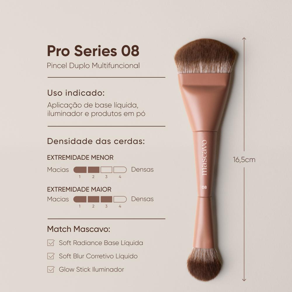 Pincel Duplo Multifuncional Pro Series 08 Mascavo