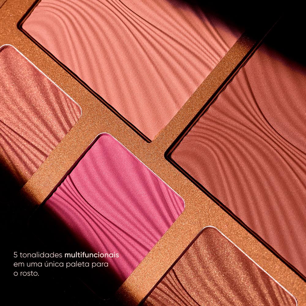 Paleta de Blush Multifuncional Face The Day Mascavo 17g