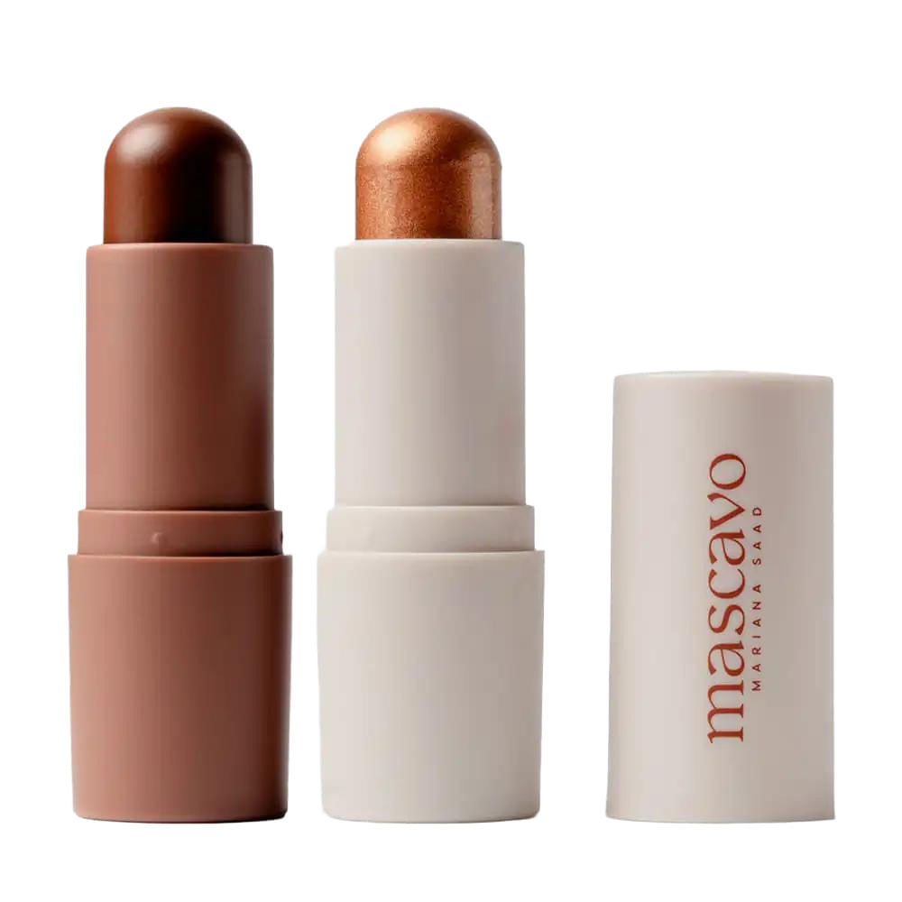 Kit Mascavo Contorno Stick Em Bastão + Stick Iluminador