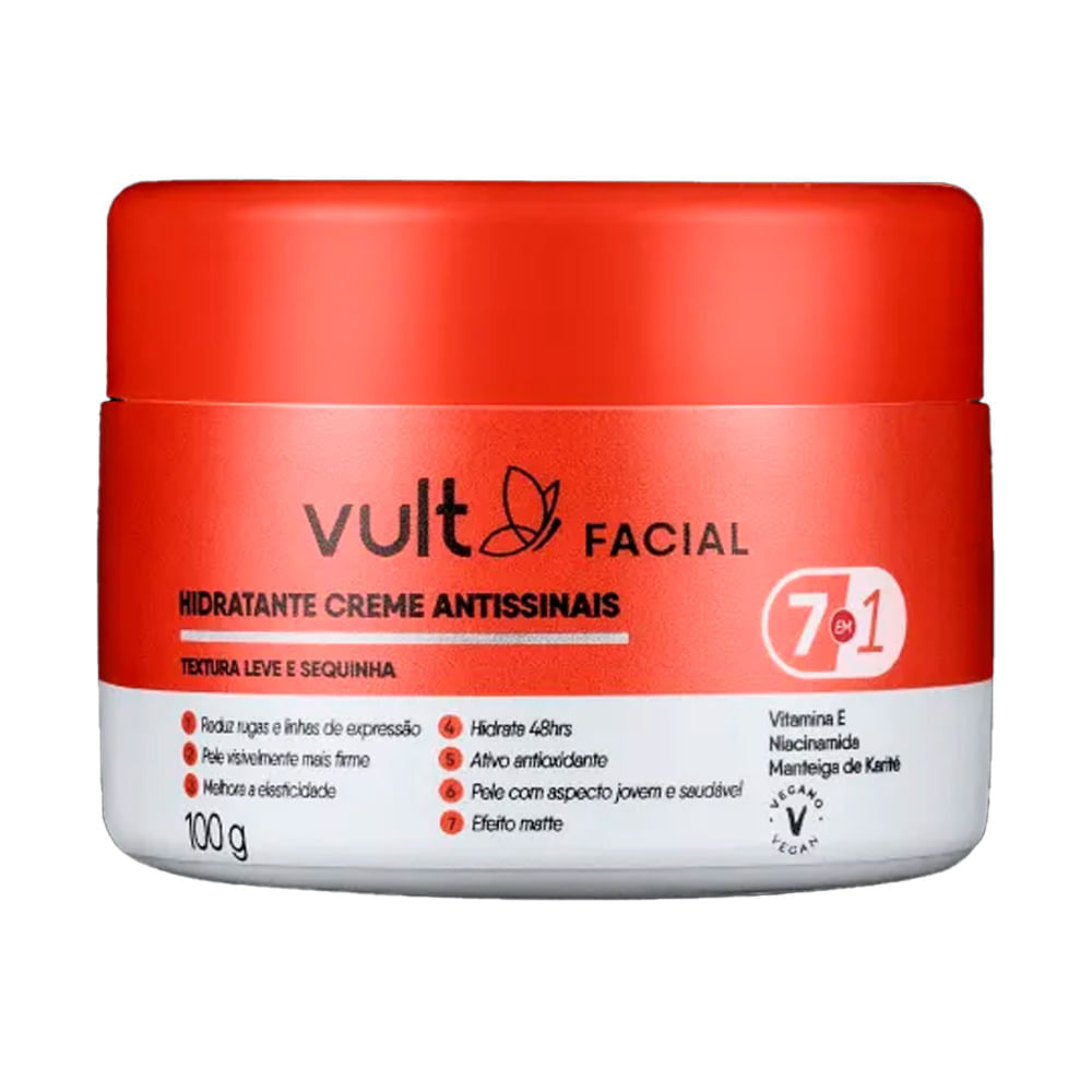 Creme Facial Antissinais 7 Em 1 Vult Care 100g
