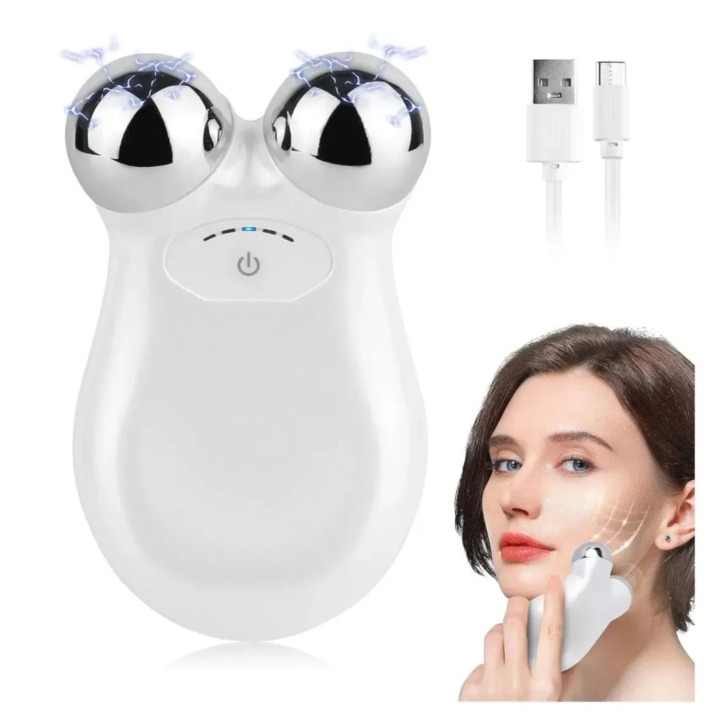 Mini Aparelho Massageador Facial Ems Microcorrente Portátil
