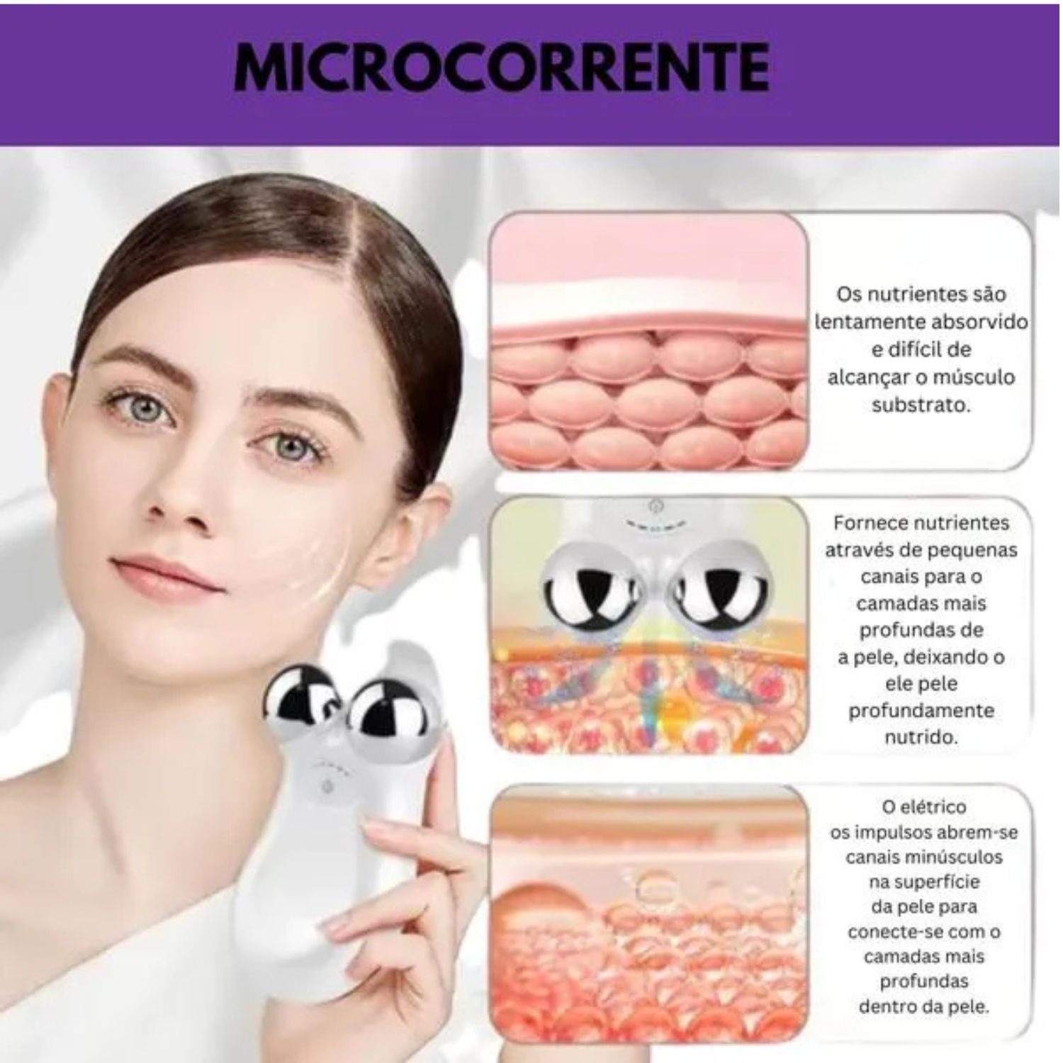Mini Aparelho Massageador Facial Ems Microcorrente Portátil