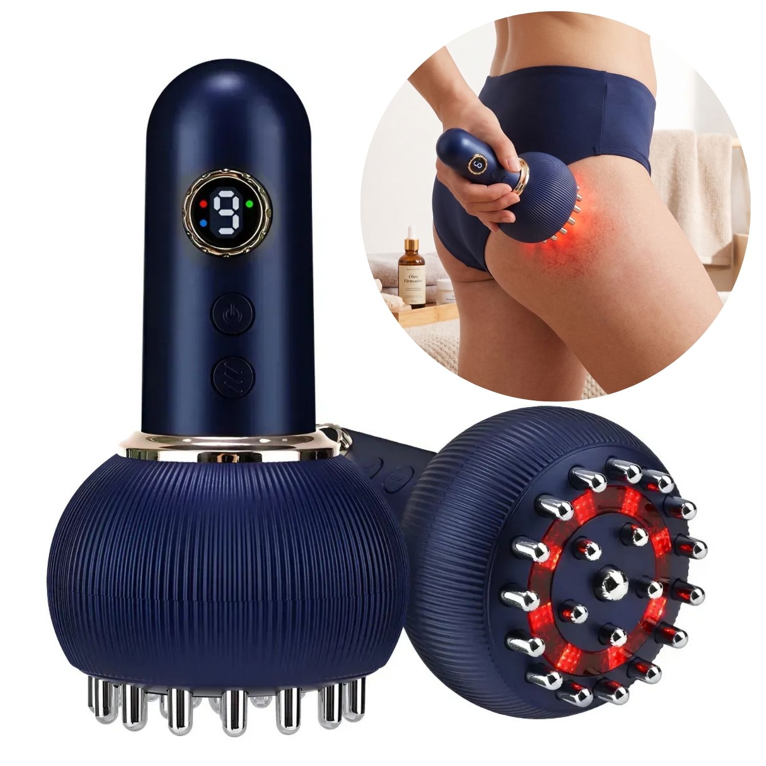Massageador Corporal Redutor de Celulite Aquecimento USB Cor Aleatória