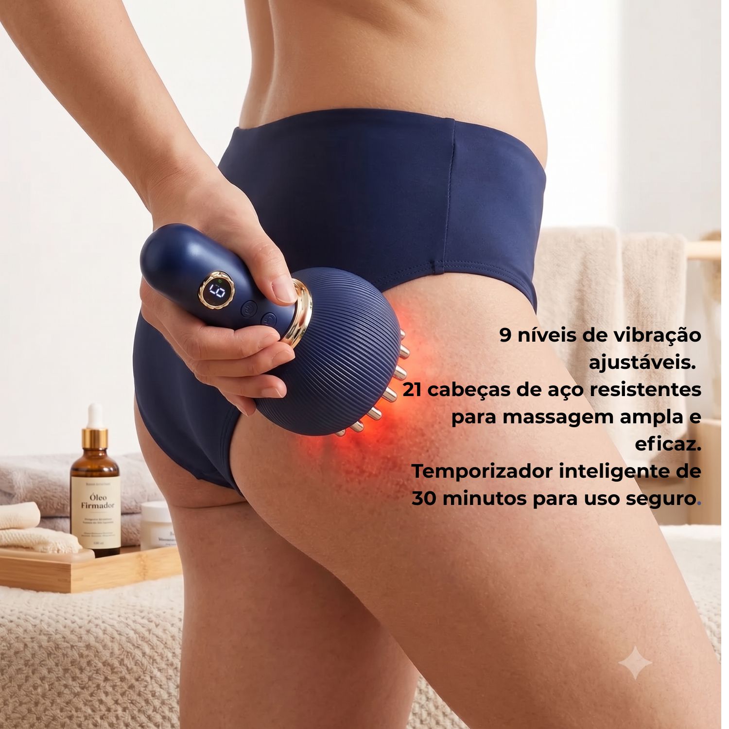 Massageador Corporal Redutor de Celulite Aquecimento USB Cor Aleatória