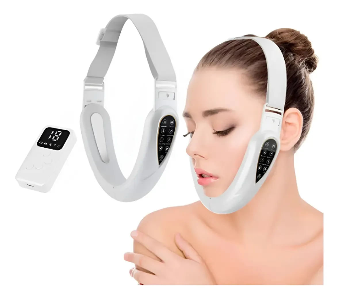 Aparelho Massagem Facial EMS V Face Anti Papada Bivolt