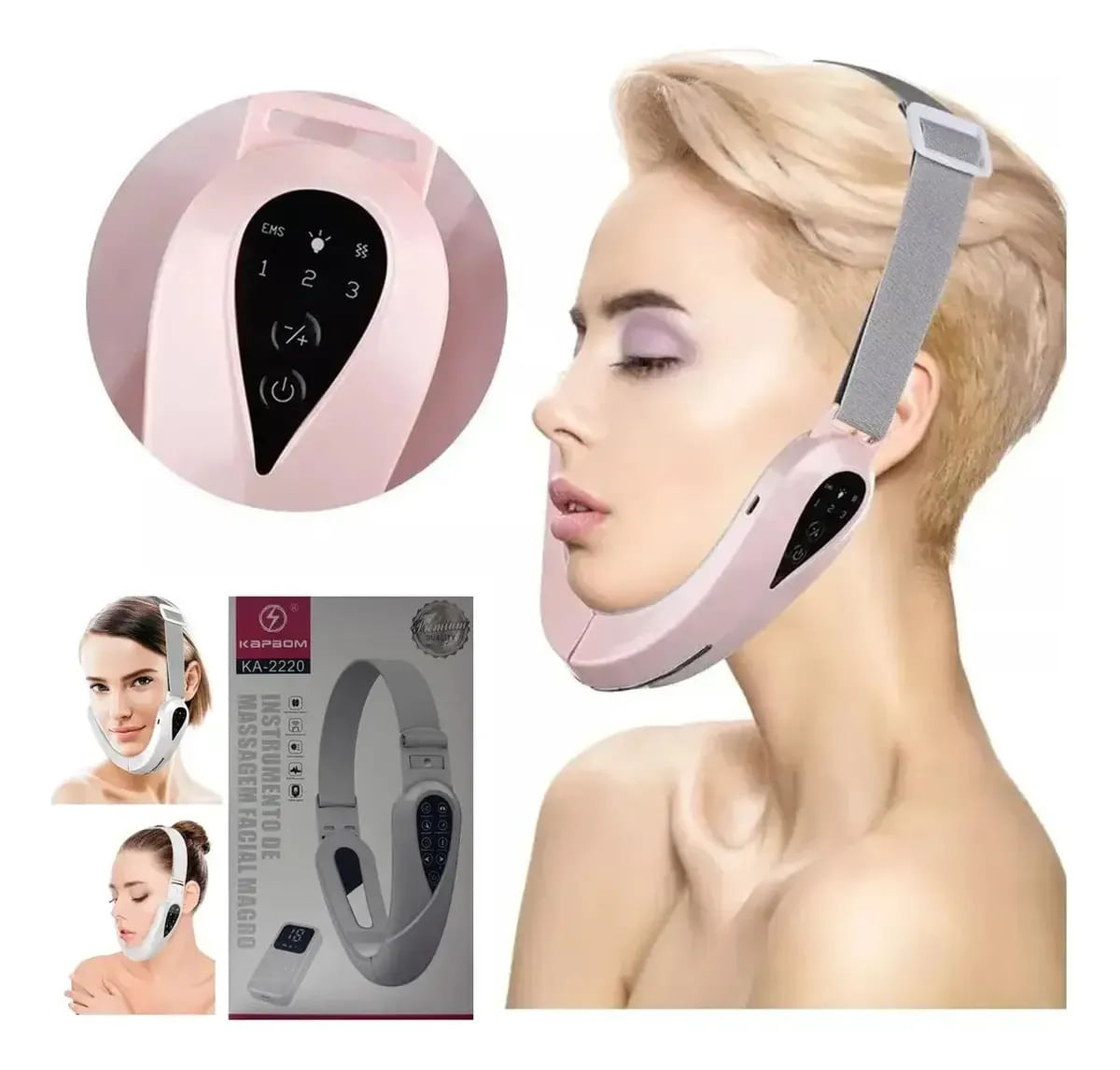 Aparelho Massagem Facial EMS V Face Anti Papada Bivolt