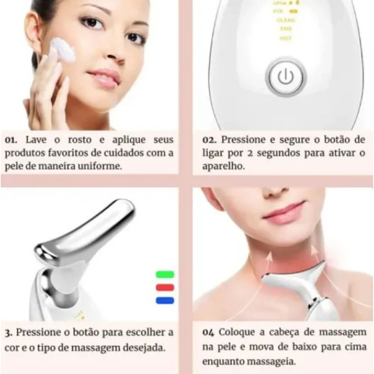 Aparelho Massageador Facial Papada Antirrugas Lifting