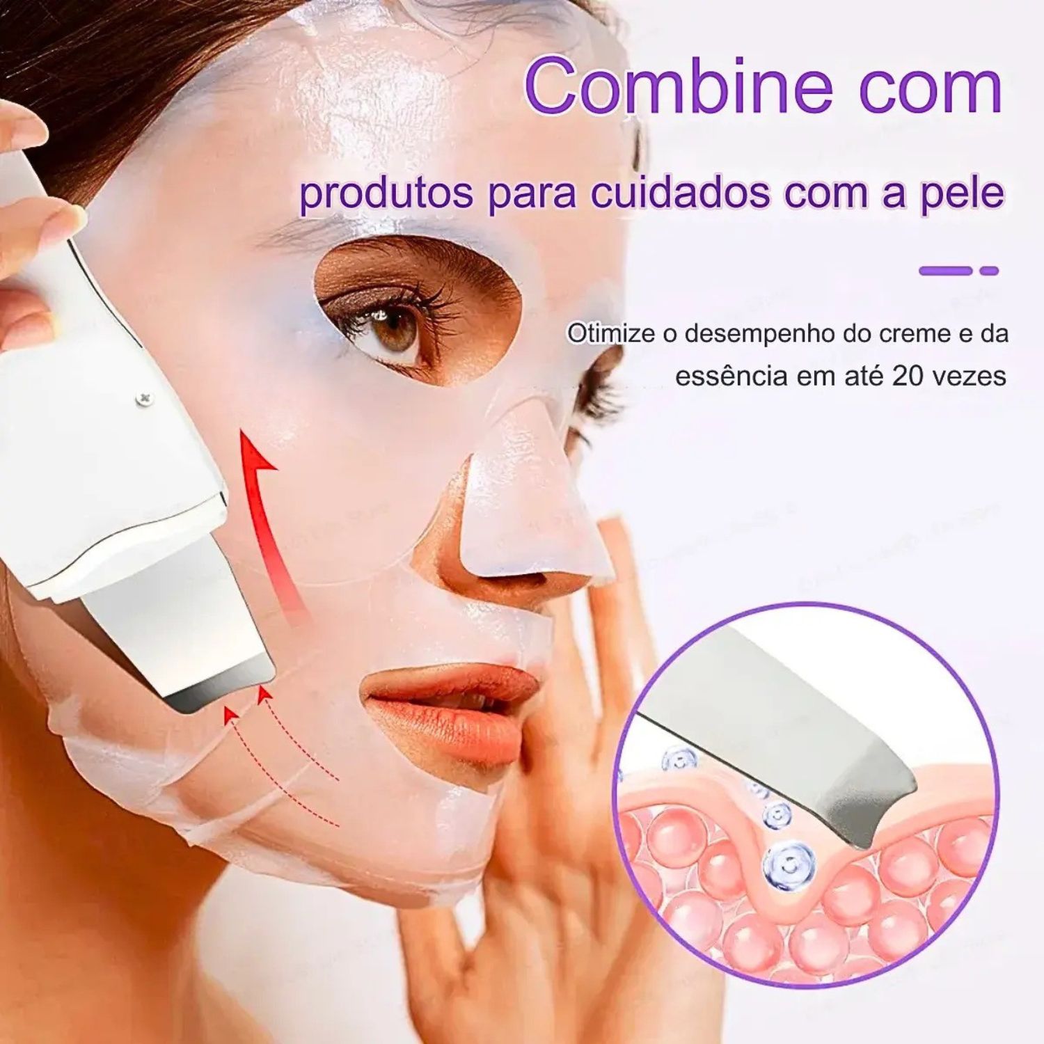 Aparelho Peeling Ultrasônico Com Ionização Tira Cravos 2 Em 1