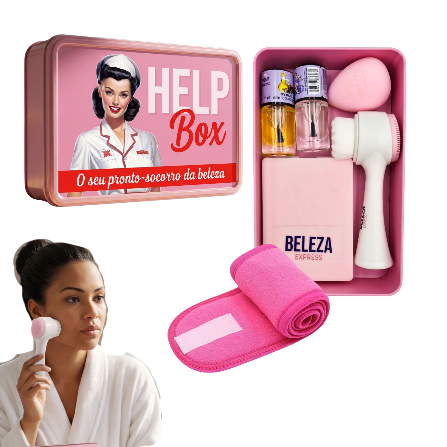 Kit Presente Lata De Acessórios De Skincare P Beleza Express