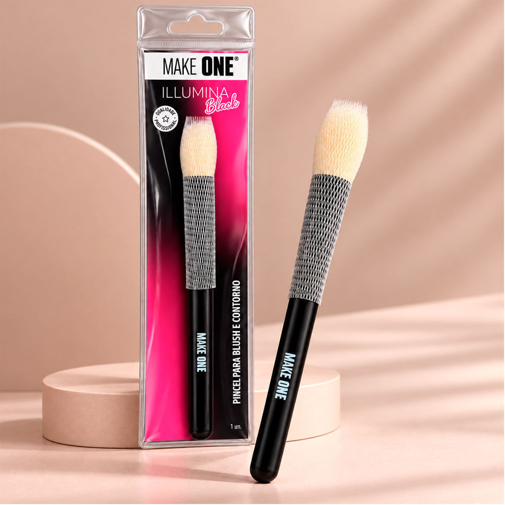 Pincel Para Blush E Contorno Make One Illumina Black MK2909