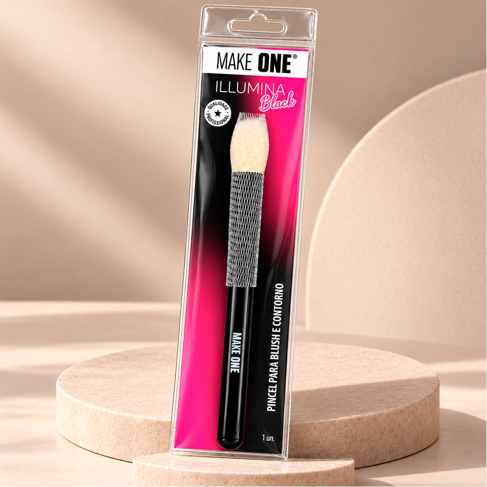 Pincel Para Blush E Contorno Make One Illumina Black MK2909